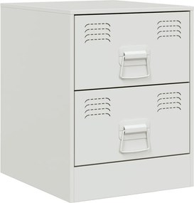 vidaXL Κομοδίνα 2 τεμ. Λευκό 34,5 x 39 x 44 εκ. από Χάλυβα