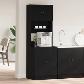vidaXL ντουλάπι κουζίνας  σε μαύρη δρυ 60x50x180 εκ., φτιαγμένο από ξύλο.