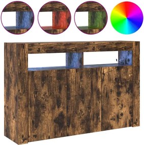 vidaXL Πλαϊνό γραφείο Καπνιστό Δρύς 116 x 30 x 75 εκ.