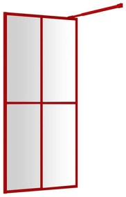 Διαχωριστικό Ντουζιέρας Κόκκινο 90 x 195 εκ. Διαφανές Γυαλί ESG - Κόκκινο