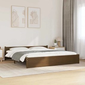 vidaXL Πλαίσιο Κρεβατιού Καφέ Μελί 200 x 200 εκ. από Μασίφ Ξύλο