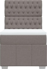 vidaXL Κρεβάτι Boxspring με Στρώμα Taupe 100 x 200 εκ. Υφασμάτινο