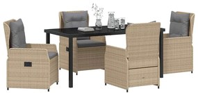 vidaXL Σέτ φαγητού για κήπο 5 pcs Μπέζ και Ανοιχτό Γκρι