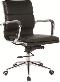 BF4801 Πολυθρόνα Γραφείου Μέταλλο Χρώμιο, PU Μαύρο   1τμχ