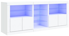 vidaXL Μπουφές με Φώτα LED Λευκός 162 x 37 x 67 εκ.