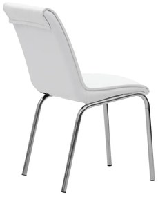 Καρέκλα Avante pakoworld PU λευκό-πόδι χρωμίου - Τεχνόδερμα - 190-000039