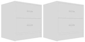 vidaXL Κομοδίνα 2 τεμ. Λευκά 40 x 30 x 40 εκ. από Επεξ. Ξύλο