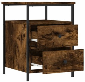 vidaXL Κομοδίνα 2 τεμ. Καπνιστή Δρυς 44x45x60 εκ. Επεξεργασμένο Ξύλο