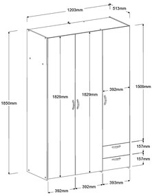 Ντουλάπα Dorm τρίφυλλη-Leuko-Χωρίς πατάρι