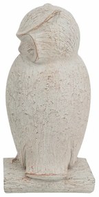 Artekko Owl Διακοσμητική Κουκουβάγια Ρητίνη Λευκή Πατίνα (10.5x9.5x20)cm