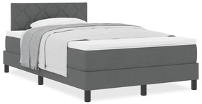 vidaXL Κρεβάτι box spring με στρώμα Σκούρο γκρι 120 x 200 cm ύφασμα