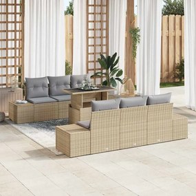 vidaXL Σετ Καναπέ Κήπου 7 pcs Μπεζ, Ανοιχτό Γκρι 100 x 55 x 73 εκ
