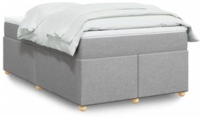 Κρεβάτι Boxspring με Στρώμα Ανοιχτό Γκρι 120x200 εκ. Υφασμάτινο - Γκρι