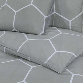 vidaXL Σετ Παπλωματοθήκης Γκρι και Λευκό 200x220 εκ. Βαμβακερό