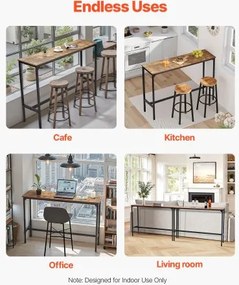 VEVOR Bar Table Height Pub Table Cocktail Counter Kitchen Dining 55x15x39 in