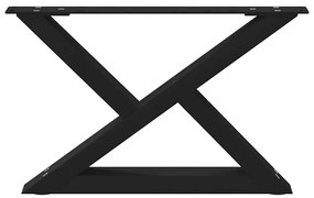 vidaXL Πόδια Τραπεζιού Σαλονιού 2 τεμ. Μαύρο 60x(30-31,3) εκ. Ατσάλι