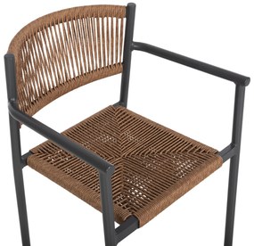 ΠΟΛΥΘΡΟΝΑ ΑΛΟΥΜΙΝΙΟΥ STER HM5786.12 ΑΝΘΡΑΚΙ-ΣΥΝΘ.RATTAN ΜΠΕΖ 55,5x53x78Υεκ. (1 Τεμμάχια)