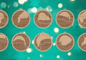 Σετ των 2 Intra απο ξύλο plywood 3mm-4mm πάχος – Santa Ornament 3D Δίασταση  20x20 cm INTRAFABR-83718585