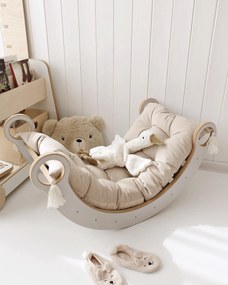 Montessori Ξύλινη Κούνια Medium White  BabyWood