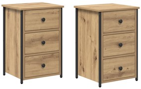 vidaXL Artisan Oak Κομοδίνα Artisan Oak Επεξεργασμένο Ξύλο Συμπαγές