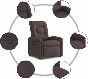 vidaXL Πολυθρόνα Ανακλινόμενη Σκούρο Καφέ Υφασμάτινη