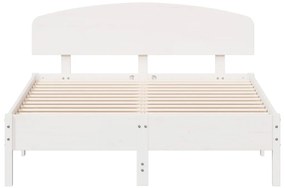 vidaXL Σκελετός Κρεβ. Χωρίς Στρώμα Λευκό 135x190 εκ Μασίφ Πεύκο