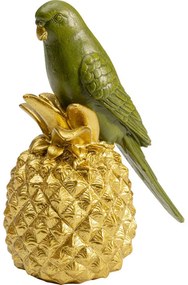 Διακοσμητικό Επιτραπέζιο Ανανάς Παπαγάλος Χρυσό/Πράσινο 10,5x7x14 εκ - Χρυσό