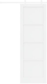 vidaXL Συρόμενη Πόρτα  με Σετ Στήριξης Λευκή 78x232 cm Στερεό Ξύλο Πεύκου