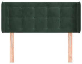 Κεφαλάρι με Πτερύγια Σκούρο Πράσινο 93x16x78/88 εκ. Βελούδινο 3119241