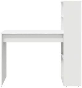 vidaXL Γραφείο με ράφι Λευκό 113 x 54 x 120 εκ. Επεξεργασμένο ξύλο