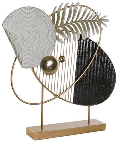 Διακοσμητική Φιγούρα DKD Home Decor 56 x 9 x 55 cm Αφηρημένο Μαύρο Χρυσό Λευκό Σύγχρονη