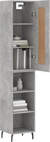 vidaXL Ντουλάπι Γκρι Σκυροδέματος 34,5x34x180 εκ. Επεξεργασμένο Ξύλο