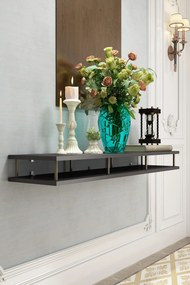 Κονσόλα από λευκό και χρυσό μέταλλο 120x12x12 cm - Ανθρακί 100 x 100