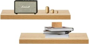 Stewehome Σετ 2 τεμαχίων κρυφών ραφιών τοίχου Καφέ 50x12x12 cm