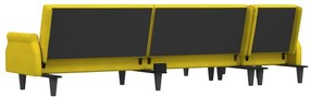 vidaXL Καναπές Κρεβάτι Γωνιακός Κίτρινος 271 x 140 x 70 εκ. Βελούδινος