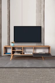 Έπιπλο Τηλεόρασης Καρυδί / Ανθρακί DAFLOR 160x35x18