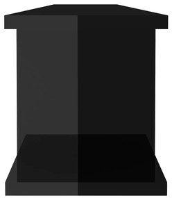 Ραφιέρες Τοίχου 2 τεμ. Γυαλιστερό Μαύρο 90x18x20 εκ Μοριοσανίδα - Μαύρο