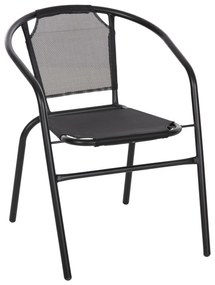 ARMCHAIR OUTDOOR LEDAN  METAL &amp; TEXTILENE IN BLACK 55x58x72Hcm.