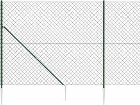 vidaXL Συρματόπλεγμα Περίφραξης Πράσινο 1,4 x 25 μ. με Καρφωτές Βάσεις