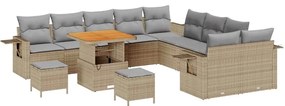 vidaXL Σετ Καναπέ Κήπου 13 pcs Μπεζ συνθετικό ρατάν