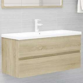vidaXL Ντουλάπι Μπάνιου με Νιπτήρα Sonoma Δρυς από Επεξεργασμένο Ξύλο