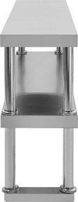 vidaXL Ράφι Επιτραπέζιο για Πάγκο Διώροφο 120x30x65 εκ. Ανοξ. Ατσάλι