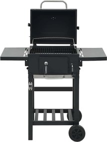 vidaXL Ψησταριά Κάρβουνου / BBQ Μαύρη με Κάτω Ράφι