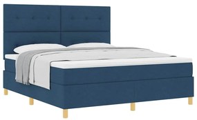 vidaXL Κρεβάτι με ελατήρια με στρώμα Μπλε 180 x 200 cm ύφασμα