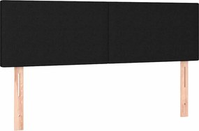 vidaXL Κρεβάτι Boxspring με Στρώμα &amp; LED Μαύρο 140x200 εκ. Υφασμάτινο