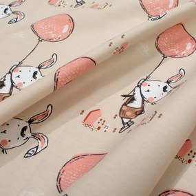 Σεντόνια Κούνιας (Σετ) Dimcol Floating Bunny 714 Beige - Salmon