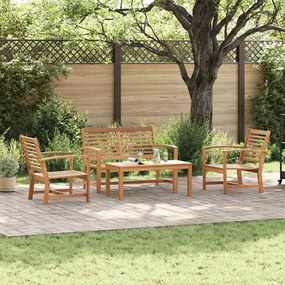 vidaXL Σετ Καναπέ Κήπου 4 pcs Φυσικό Μασίφ ξύλο teak