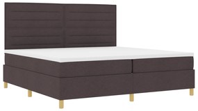 vidaXL Κρεβάτι με ελατήρια Σκούρο Καφέ 200x200 εκ. Ύφασμα