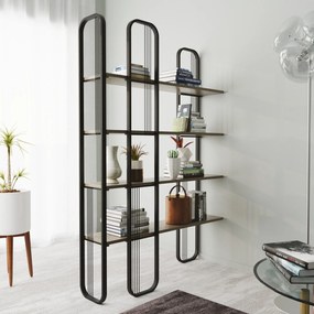 Βιβλιοθήκη Μαύρο SIERRA 124x26x182