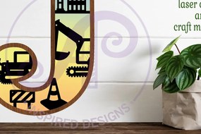 Intra απο ξύλο plywood 3mm-4mm πάχος - Κατασκευή Large J Wall Letter 3 Layer Δίασταση 30x20 cm INTRAFABR-115467356